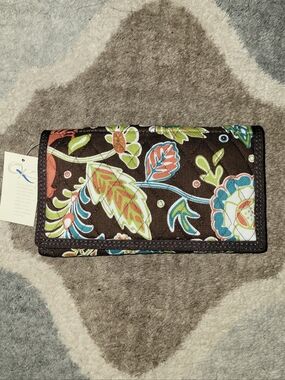 QK Floral Quilted Purse Organizer 8" x 4.5" x 1"  *Lots Of Pockets!!* W/strap